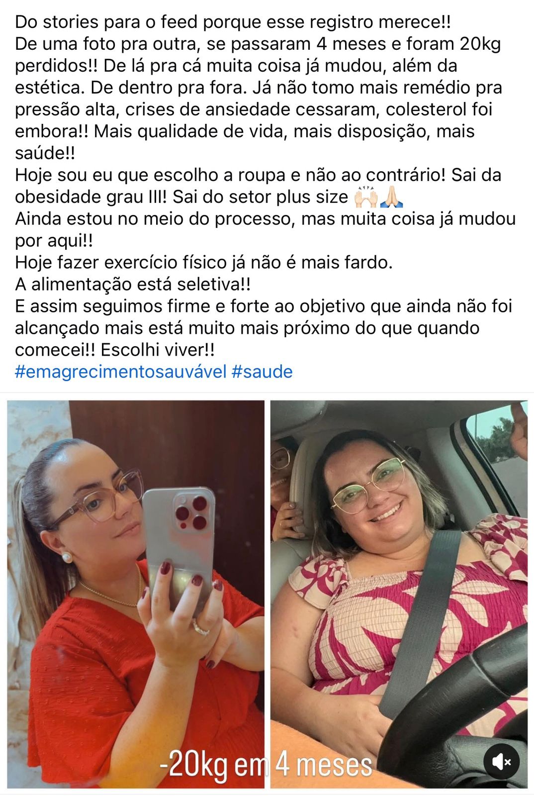 Aluna que perdeu 20kg em 4 meses